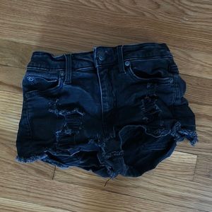 Aeropastel High Rise Black Ripped Jean Shorts Size 2